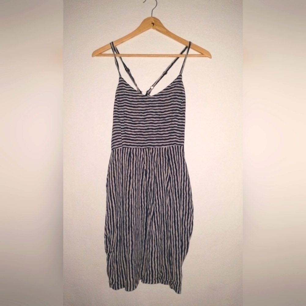 Sailorcore Poetry Striped Black and White Women's Dress Size Medium
